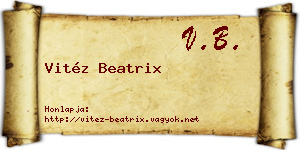 Vitéz Beatrix névjegykártya